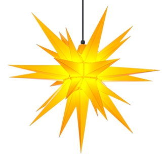 Moravská hvězda A7 žlutá, plast, 68 cm